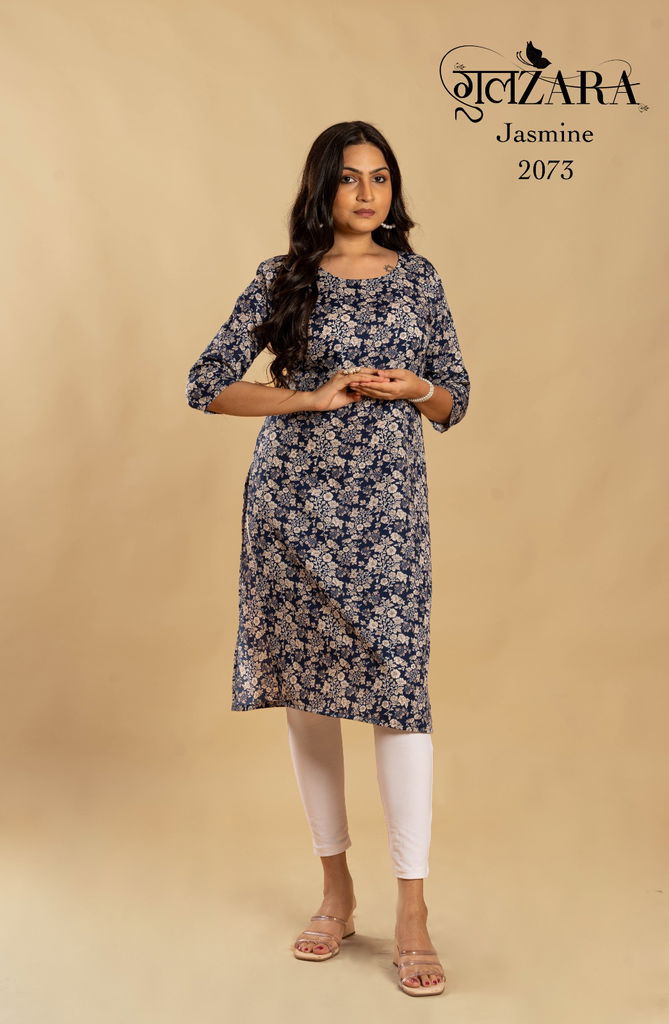 Gulzara Jasmine Cotton Printed Kurtis Catalog